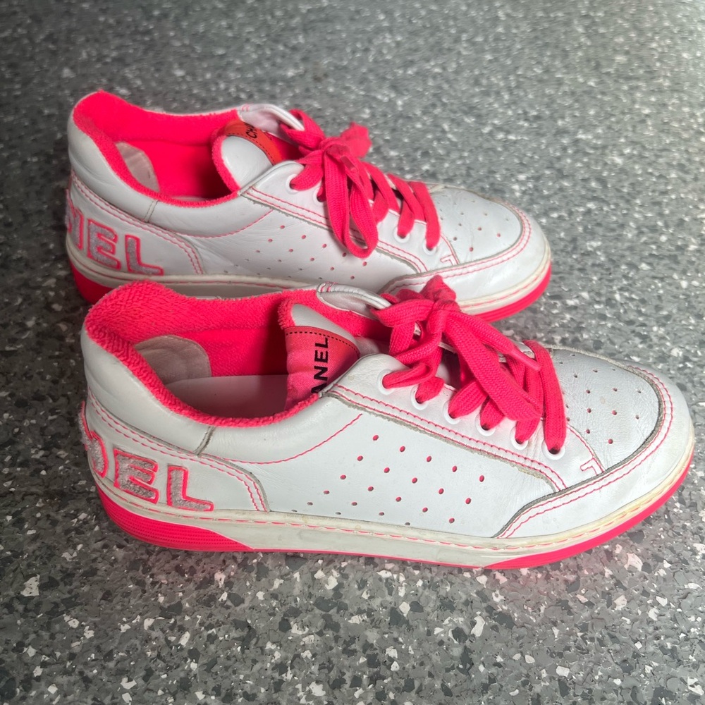 Interlocking CC Logo Calfskin Sneakers